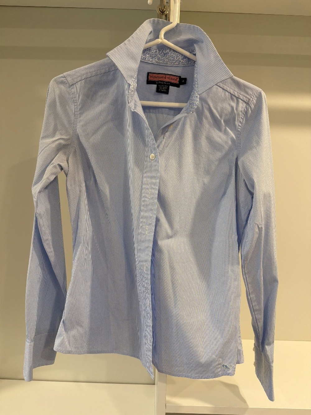 Vineyard Vines Button Down with Contrast Print at neck and cuffs
